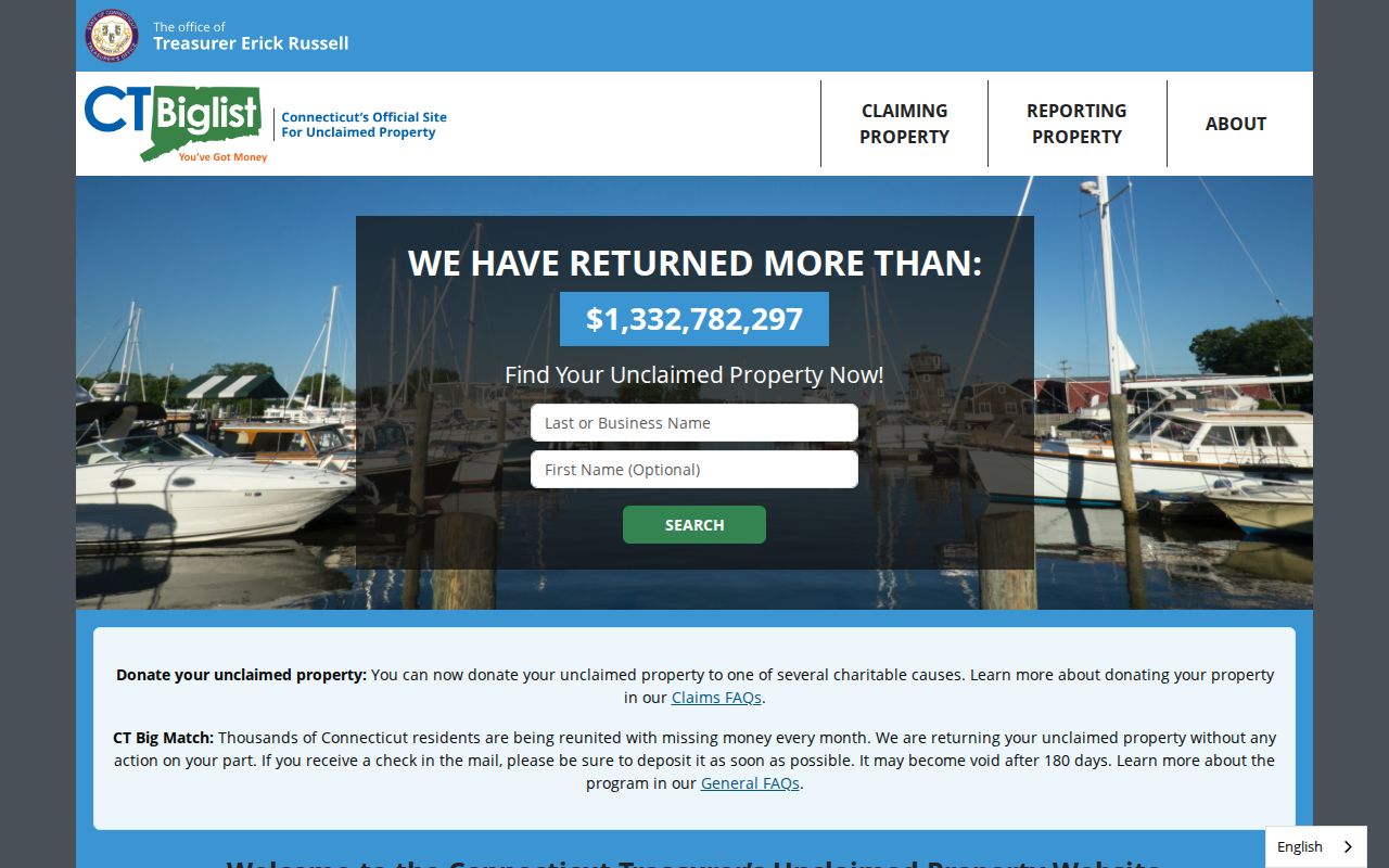 Manchester resident lookup Connecticut unclaimed property search