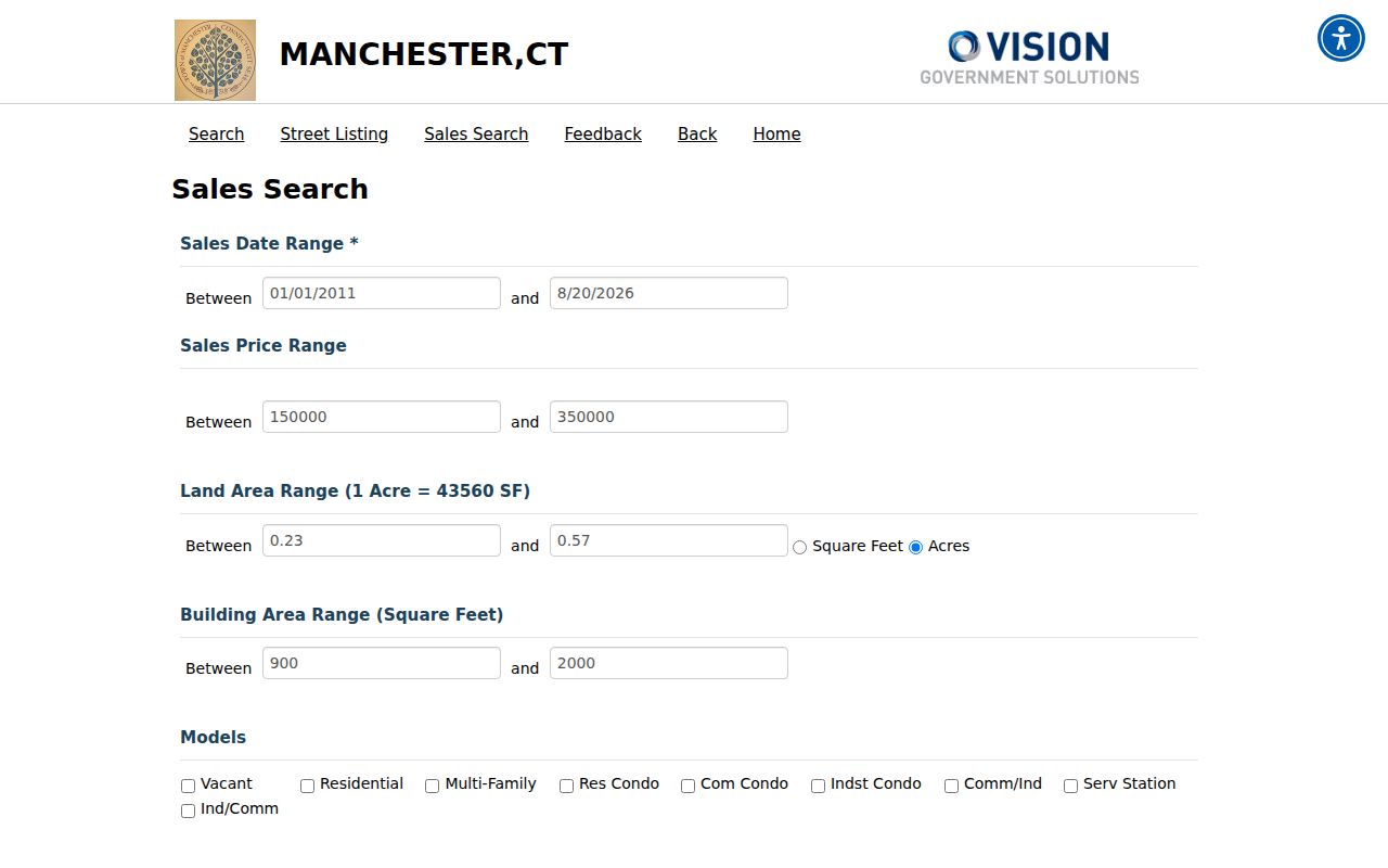 Manchester street directory Vision sales search