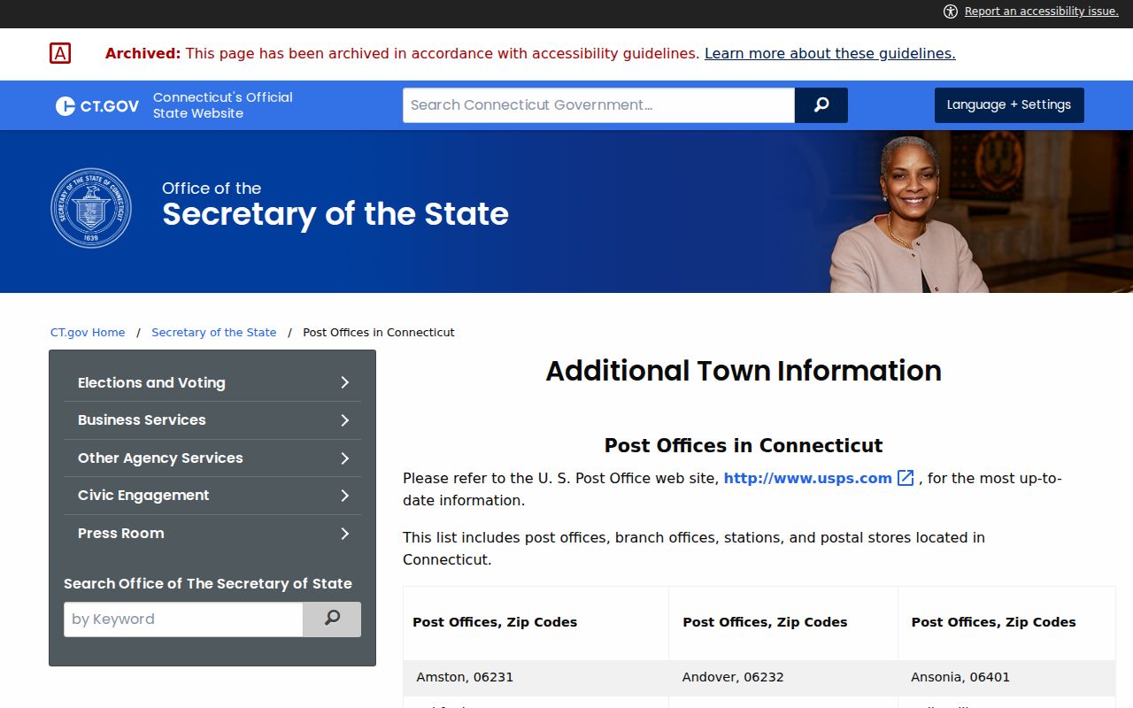 Manchester ZIP code directory Connecticut postal place table
